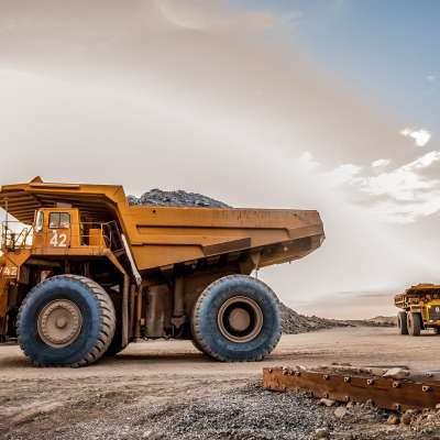 construction truck hauling gravel
