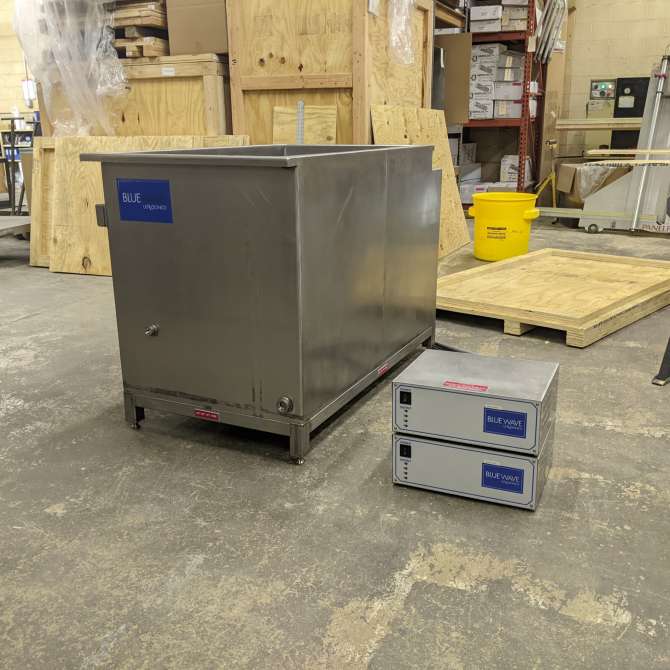 Full view of stainless steel cleaning system