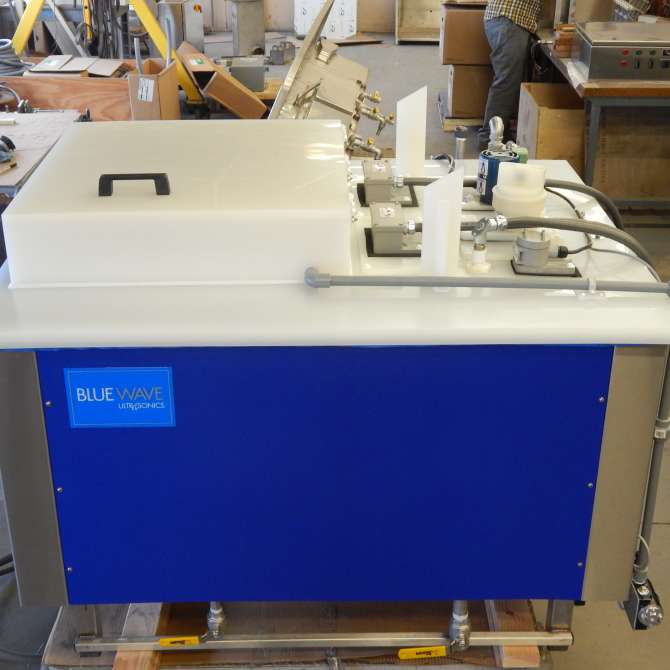 Side view of ultrasonic cleaning tub